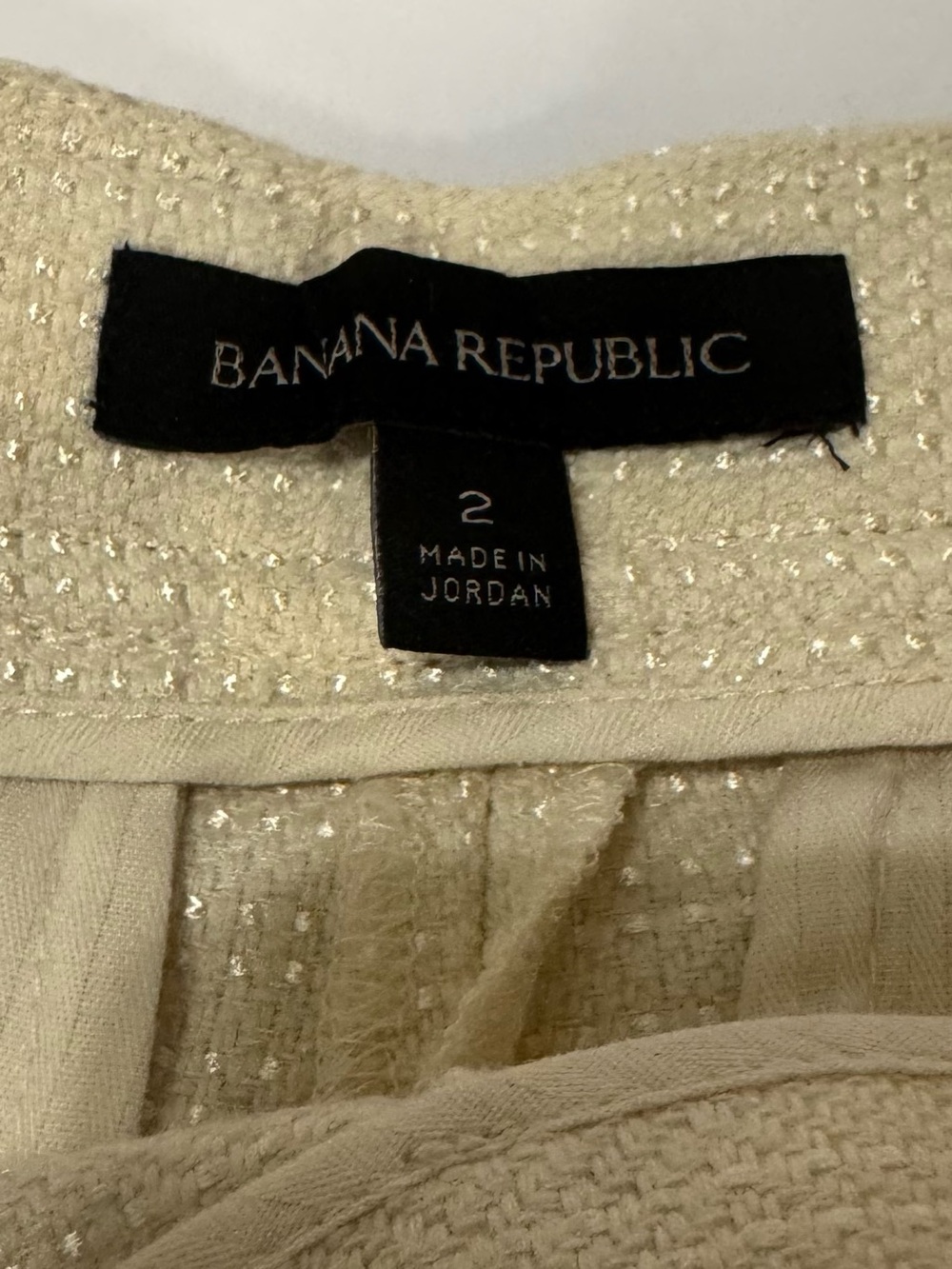 Vintage Banana Republic Cream Tweed Hi Rise Shorts Old Money Coastal Chic Size 2 - Picture 2 of 8